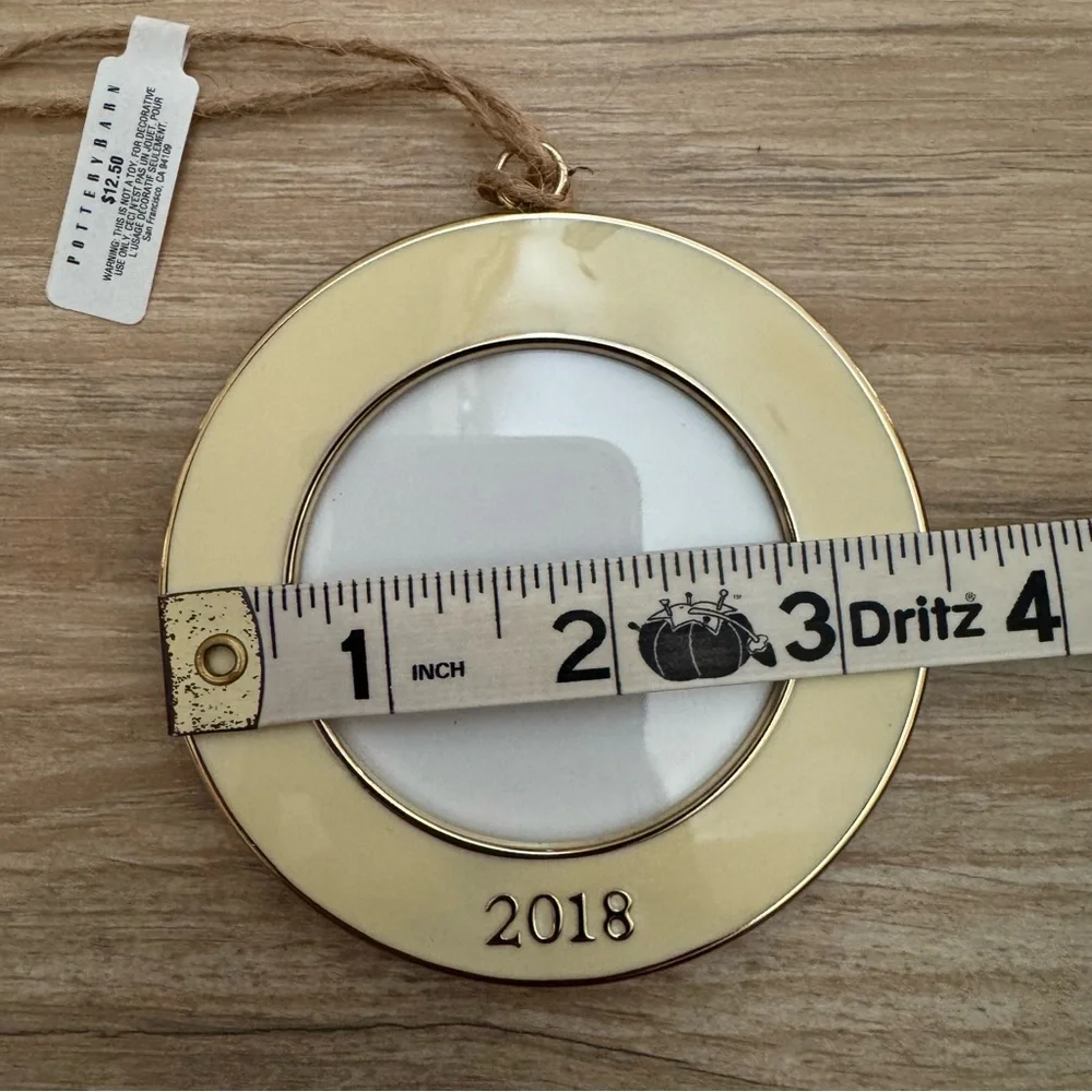 NWT Pottery Barn 2018 Dated Enamel Frame Ornament